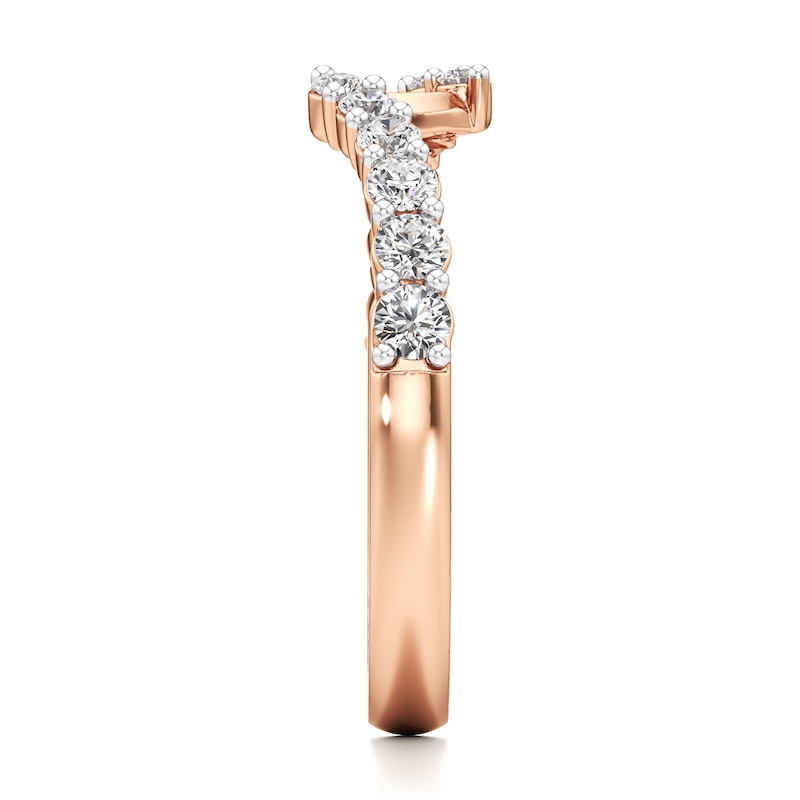 Main Image 3 of J'Lure Lab-Created Diamond Contour Wedding Band 1/2 ct tw 18K Rose Gold