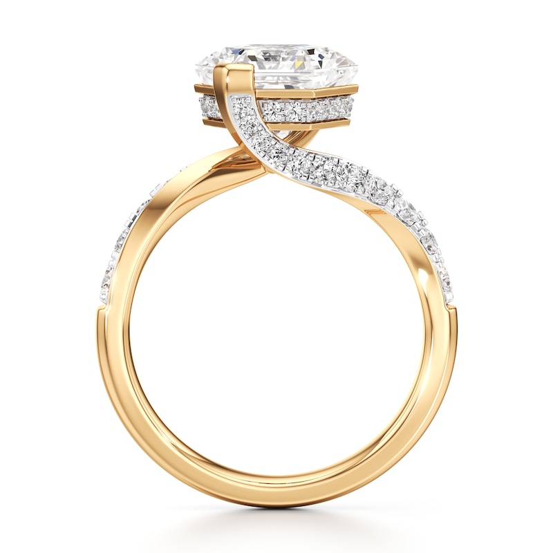 Main Image 2 of J'Lure Hexagon Brilliant-Cut Lab-Grown Diamond Bypass Engagement Ring 3-1/2 ct tw 18K Yellow Gold