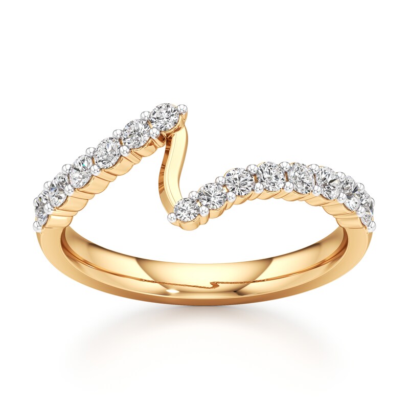 Main Image 1 of J'Lure Lab-Grown Diamond Contour Wedding Band 1/2 ct tw 18K Yellow Gold