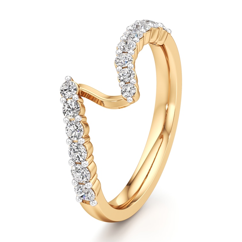 Main Image 4 of J'Lure Lab-Grown Diamond Contour Wedding Band 1/2 ct tw 18K Yellow Gold