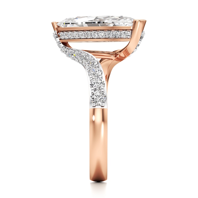 Main Image 3 of J'Lure Moval Old-Cut Lab-Grown Diamond Bypass Engagement Ring 3-5/8 ct tw 18K Rose Gold