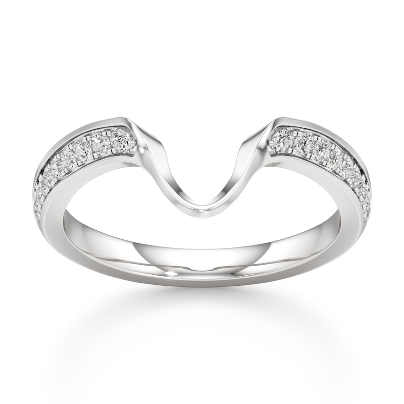 Main Image 1 of J'Lure Lab-Grown Diamond Contour Wedding Band 1/6 ct tw 18K White Gold