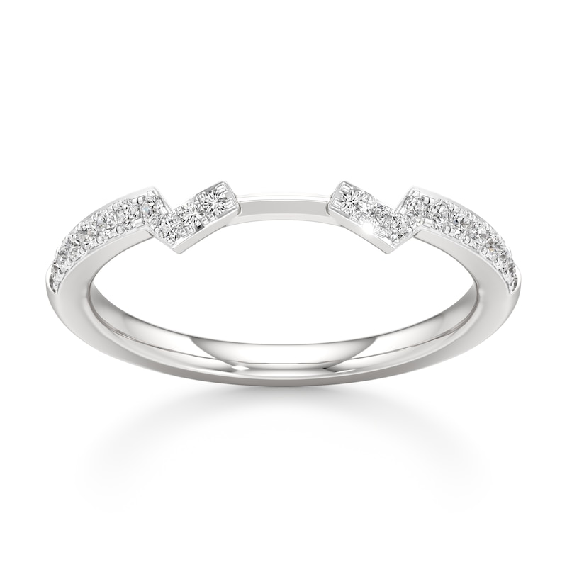 Main Image 1 of J'Lure Lab-Grown Diamond Angled Contour Wedding Band 1/6 ct tw 18K White Gold