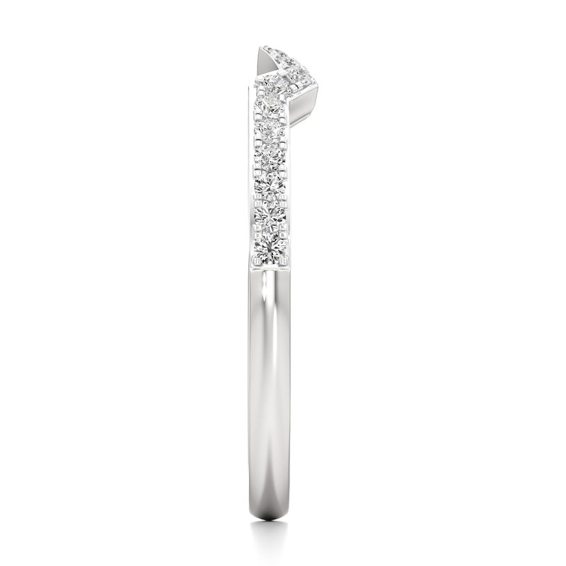 Main Image 3 of J'Lure Lab-Grown Diamond Angled Contour Wedding Band 1/6 ct tw 18K White Gold
