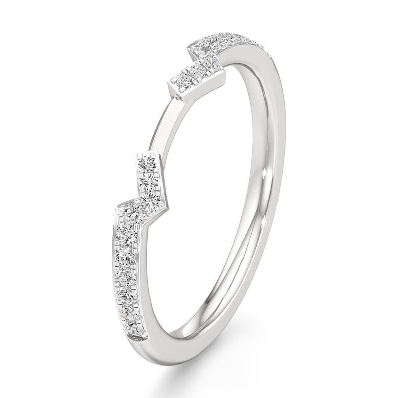 Main Image 4 of J'Lure Lab-Grown Diamond Angled Contour Wedding Band 1/6 ct tw 18K White Gold