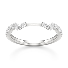 J'Lure Lab-Grown Diamond Angled Contour Wedding Band 1/5 ct tw 18K White Gold