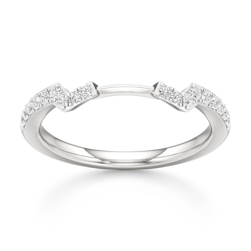 Main Image 1 of J'Lure Lab-Grown Diamond Angled Contour Wedding Band 1/5 ct tw 18K White Gold