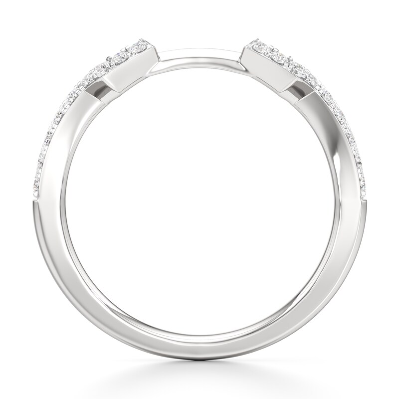 Main Image 2 of J'Lure Lab-Grown Diamond Angled Contour Wedding Band 1/5 ct tw 18K White Gold