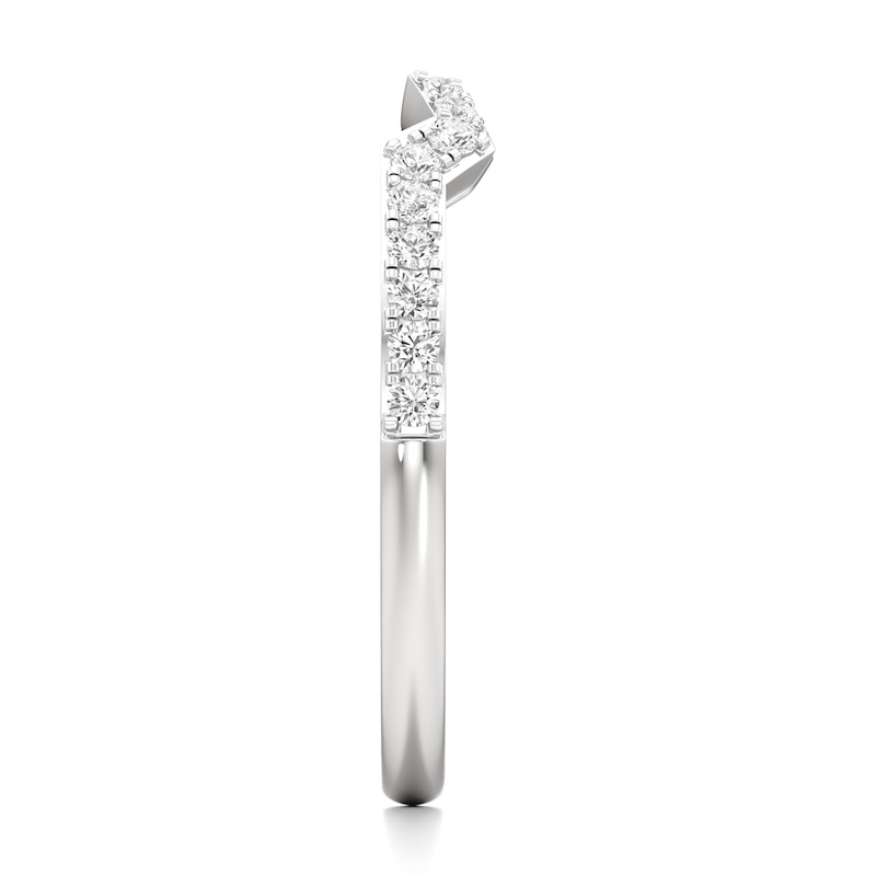 Main Image 3 of J'Lure Lab-Grown Diamond Angled Contour Wedding Band 1/5 ct tw 18K White Gold