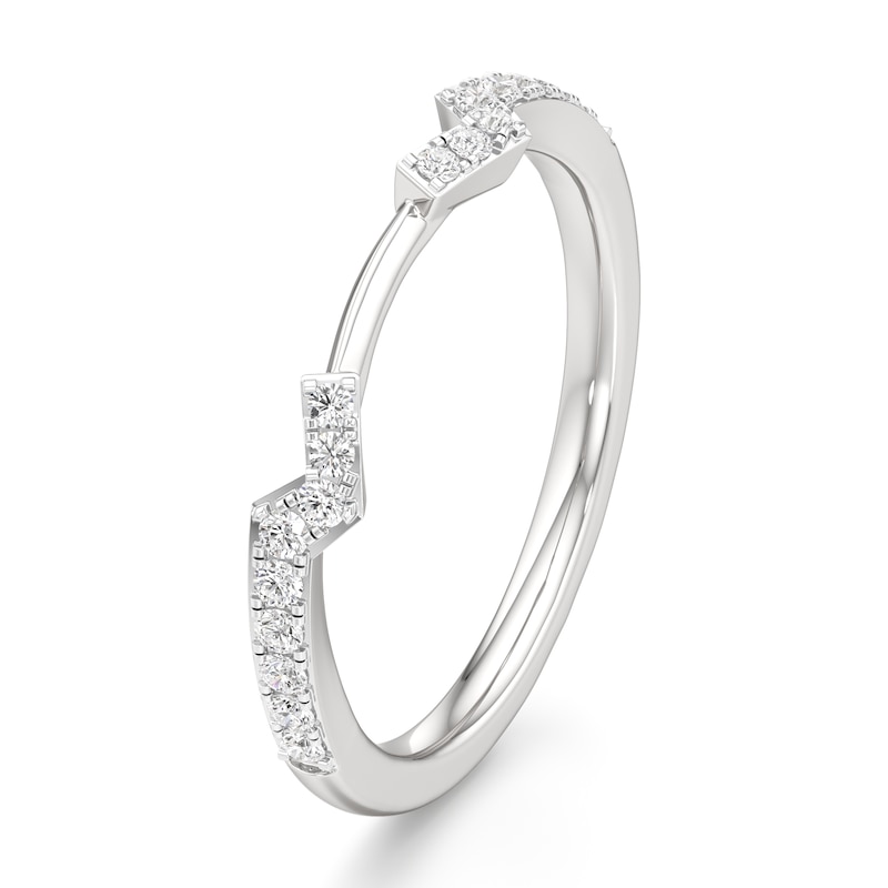 Main Image 4 of J'Lure Lab-Grown Diamond Angled Contour Wedding Band 1/5 ct tw 18K White Gold