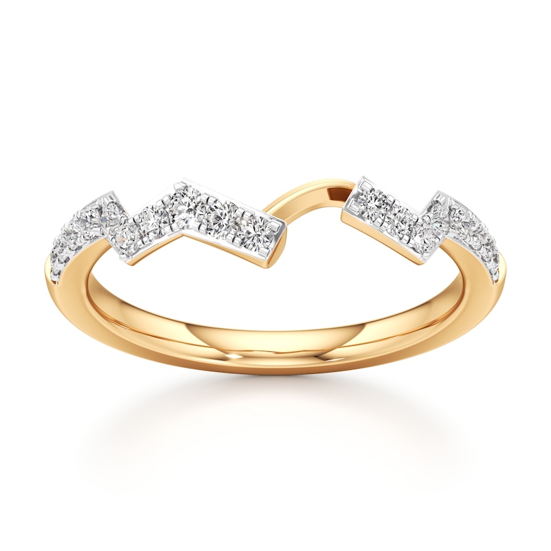 Main Image 1 of J'Lure Lab-Grown Diamond Angled Contour Wedding Band 1/4 ct tw 18K Yellow Gold