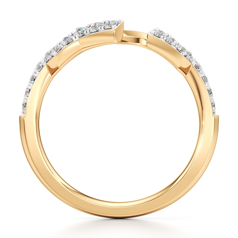 Main Image 2 of J'Lure Lab-Grown Diamond Angled Contour Wedding Band 1/4 ct tw 18K Yellow Gold