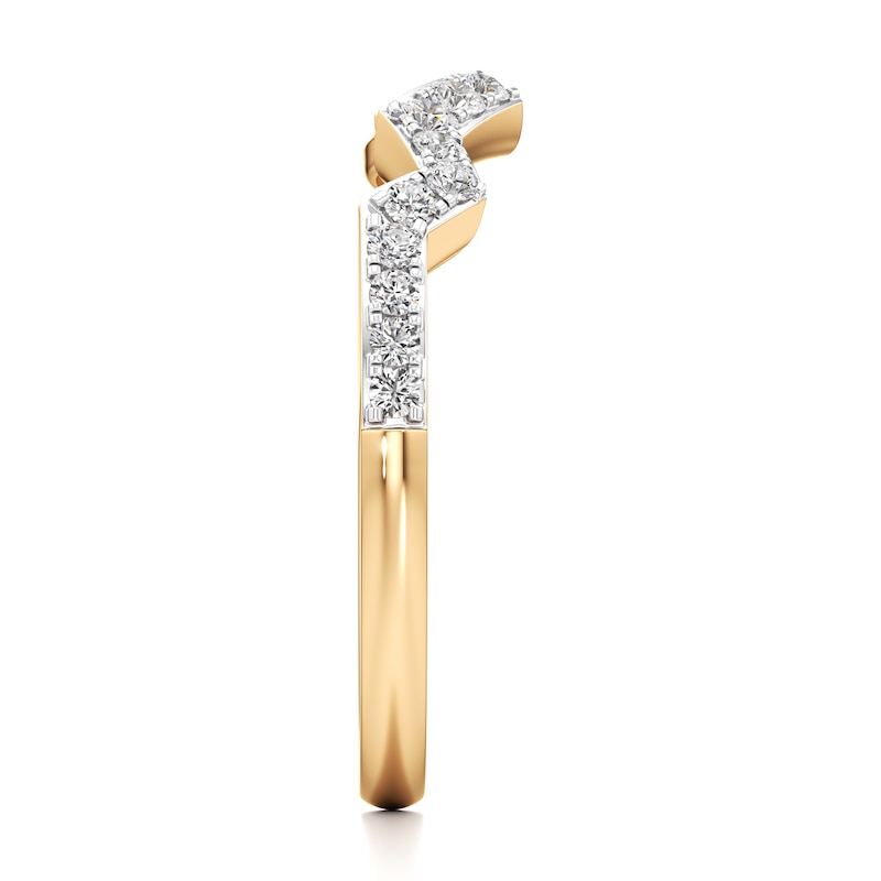 Main Image 3 of J'Lure Lab-Grown Diamond Angled Contour Wedding Band 1/4 ct tw 18K Yellow Gold