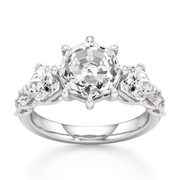 J'Lure Octagon Step-Cut Lab-Grown Diamond Engagement Ring 4-3/4 ct tw 18K White Gold