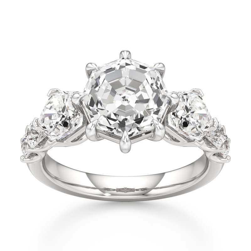 Main Image 1 of J'Lure Octagon Step-Cut Lab-Grown Diamond Engagement Ring 4-3/4 ct tw 18K White Gold