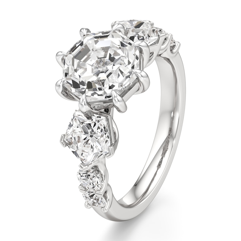 Main Image 4 of J'Lure Octagon Step-Cut Lab-Grown Diamond Engagement Ring 4-3/4 ct tw 18K White Gold