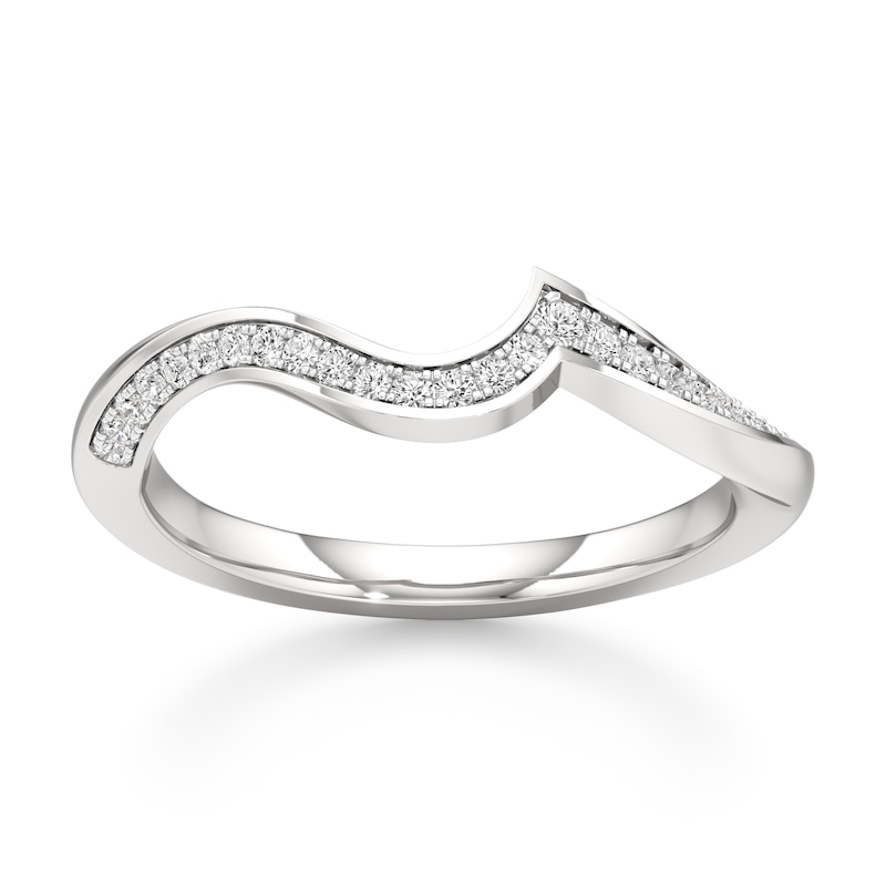 Main Image 1 of J'Lure Lab-Grown Diamond Contour Wedding Band 1/6 ct tw 18K White Gold