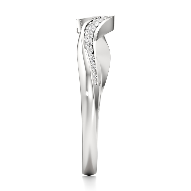 Main Image 3 of J'Lure Lab-Grown Diamond Contour Wedding Band 1/6 ct tw 18K White Gold