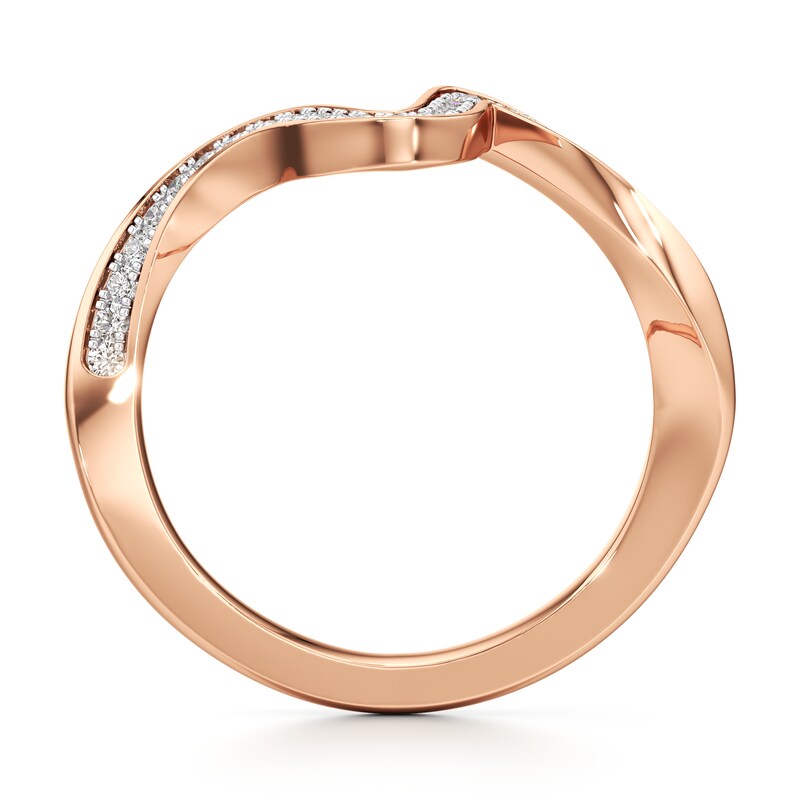 Main Image 2 of J'Lure Lab-Grown Diamond Contour Wedding Band 1/5 ct tw 18K Rose Gold