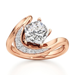 J'Lure Pentagon Brilliant-Cut Lab-Grown Diamond Engagement Ring 2 ct tw 18K Rose Gold