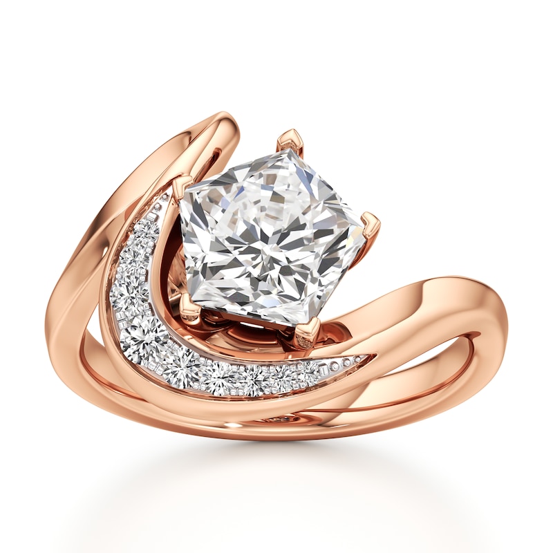 Main Image 1 of J'Lure Pentagon Brilliant-Cut Lab-Grown Diamond Engagement Ring 2 ct tw 18K Rose Gold