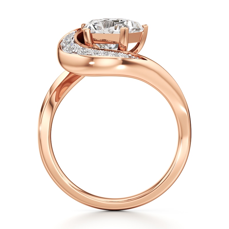 Main Image 2 of J'Lure Pentagon Brilliant-Cut Lab-Grown Diamond Engagement Ring 2 ct tw 18K Rose Gold