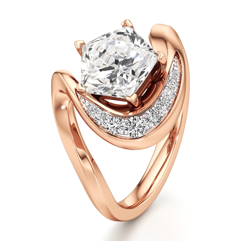 Main Image 4 of J'Lure Pentagon Brilliant-Cut Lab-Grown Diamond Engagement Ring 2 ct tw 18K Rose Gold