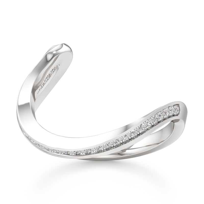 Main Image 1 of J'Lure Lab-Grown Diamond Contour Wedding Band 1/6 ct tw 18K White Gold