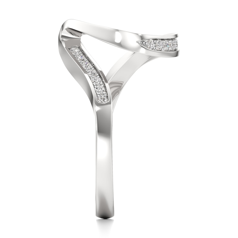 Main Image 3 of J'Lure Lab-Grown Diamond Contour Wedding Band 1/6 ct tw 18K White Gold
