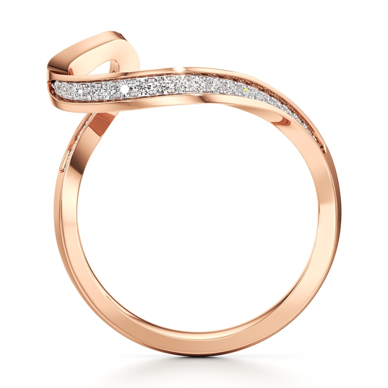 Main Image 2 of J'Lure Lab-Grown Diamond Contour Wedding Band 1/5 ct tw 18K Rose Gold