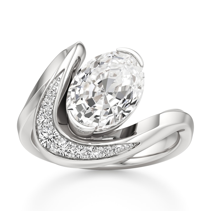 Main Image 1 of J'Lure Oval Step-Cut Lab-Grown Diamond Engagement Ring 3 ct tw 18K White Gold