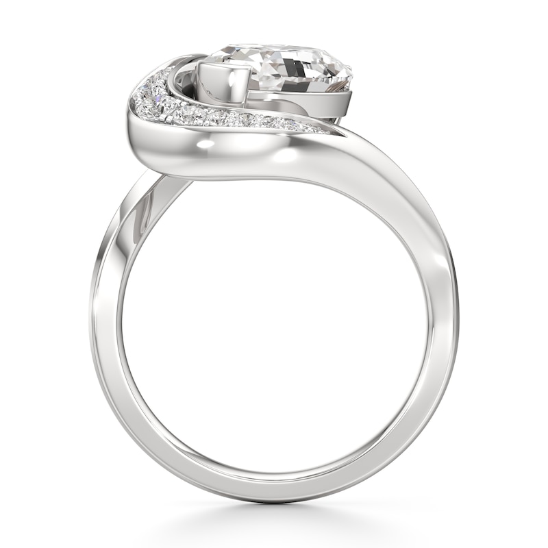 Main Image 2 of J'Lure Oval Step-Cut Lab-Grown Diamond Engagement Ring 3 ct tw 18K White Gold