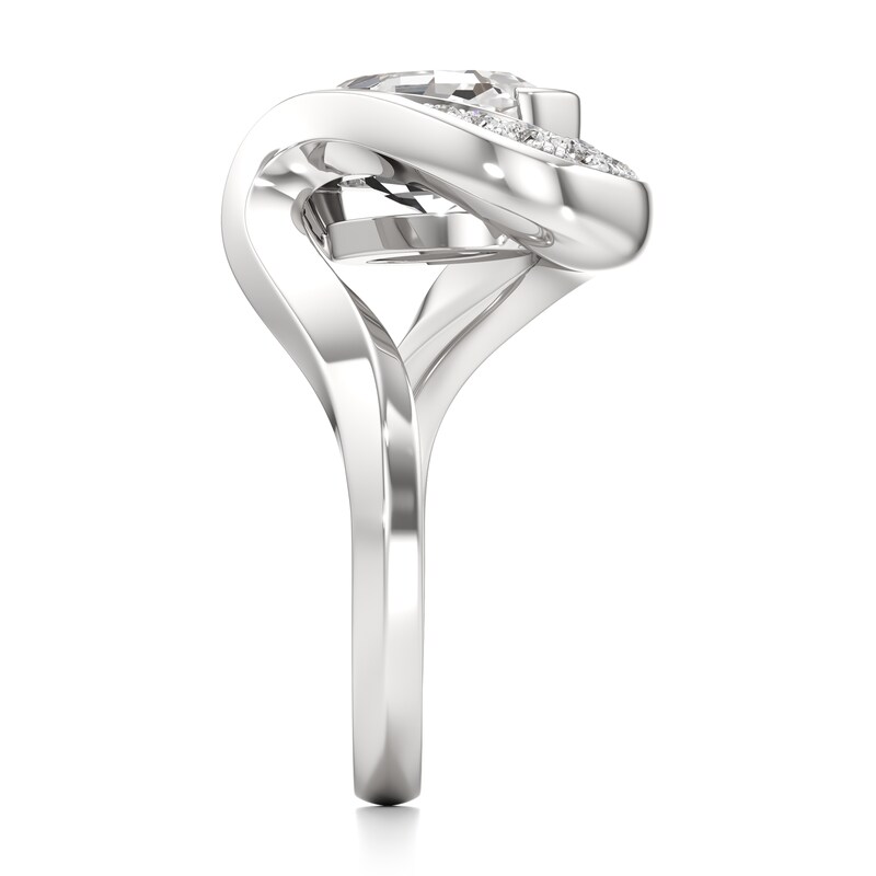 Main Image 3 of J'Lure Oval Step-Cut Lab-Grown Diamond Engagement Ring 3 ct tw 18K White Gold
