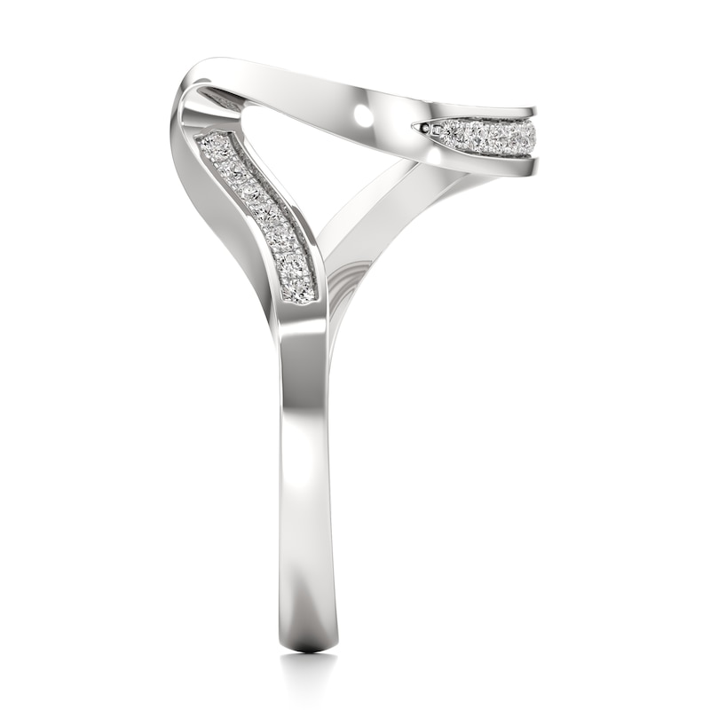 Main Image 3 of J'Lure Lab-Grown Diamond Contour Wedding Band 1/5 ct tw 18K White Gold