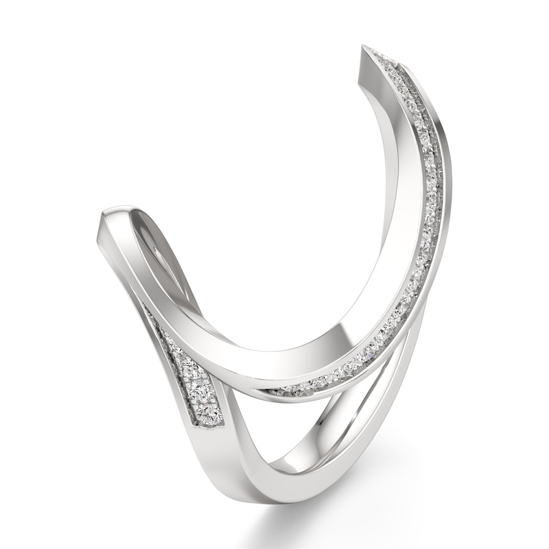 Main Image 4 of J'Lure Lab-Grown Diamond Contour Wedding Band 1/5 ct tw 18K White Gold