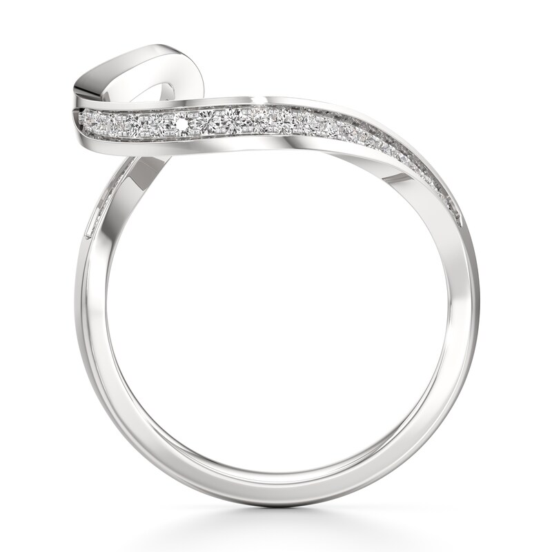 Main Image 2 of J'Lure Lab-Grown Diamond Contour Wedding Band 1/5 ct tw 18K White Gold