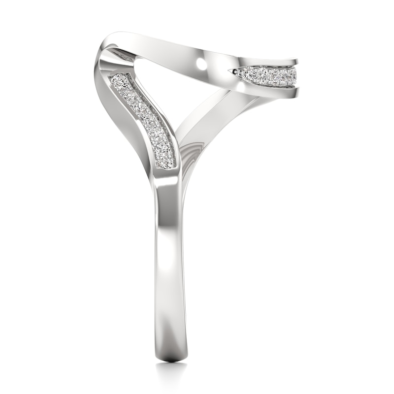 Main Image 3 of J'Lure Lab-Grown Diamond Contour Wedding Band 1/5 ct tw 18K White Gold