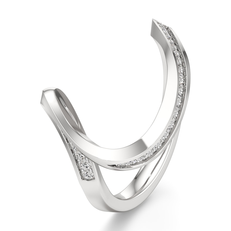 Main Image 4 of J'Lure Lab-Grown Diamond Contour Wedding Band 1/5 ct tw 18K White Gold