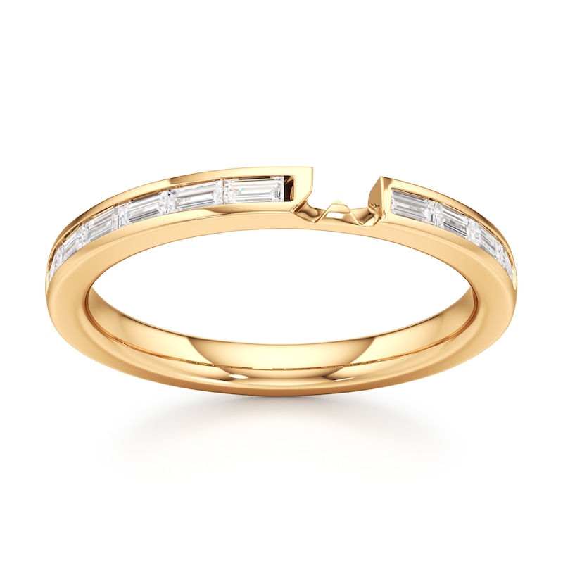 Main Image 1 of J'Lure Baguette-Cut Lab-Grown Diamond Contour Wedding Band 3/8 ct tw 18K Yellow Gold