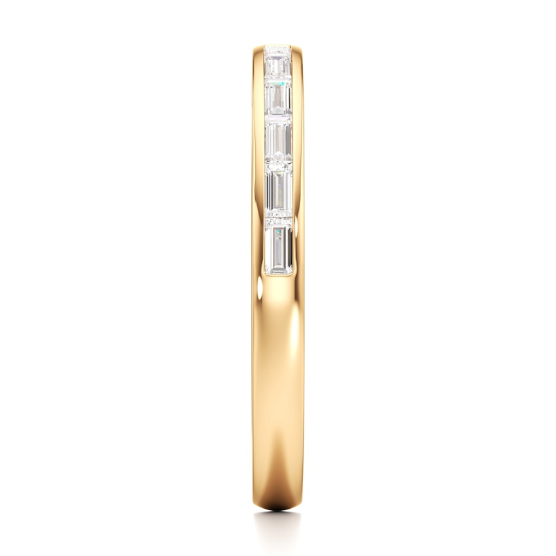 Main Image 3 of J'Lure Baguette-Cut Lab-Grown Diamond Contour Wedding Band 3/8 ct tw 18K Yellow Gold