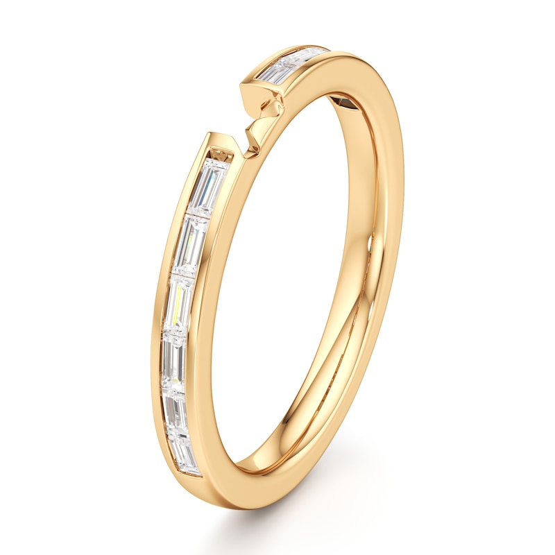 Main Image 4 of J'Lure Baguette-Cut Lab-Grown Diamond Contour Wedding Band 3/8 ct tw 18K Yellow Gold