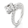 Thumbnail Image 4 of J'Lure Square-Emerald Step-Cut Two-Stone Lab-Grown Diamond Engagement Ring 4-5/8 ct tw 18K White Gold