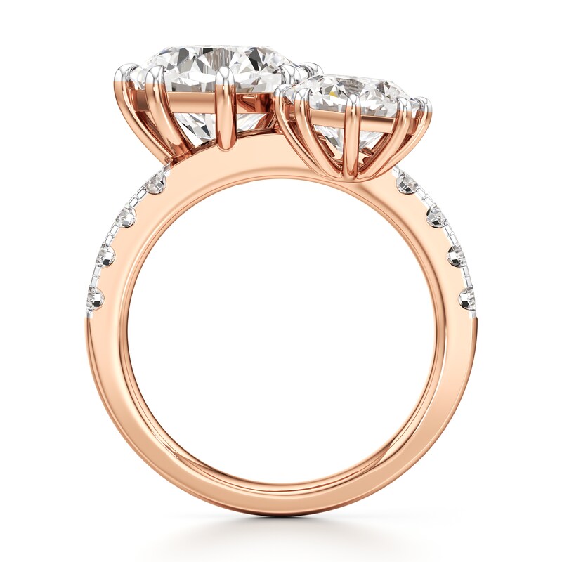 Main Image 2 of J'Lure Octagon Brilliant-Cut Two-Stone Lab-Grown Diamond Engagement Ring 4-1/2 ct tw 18K Rose Gold