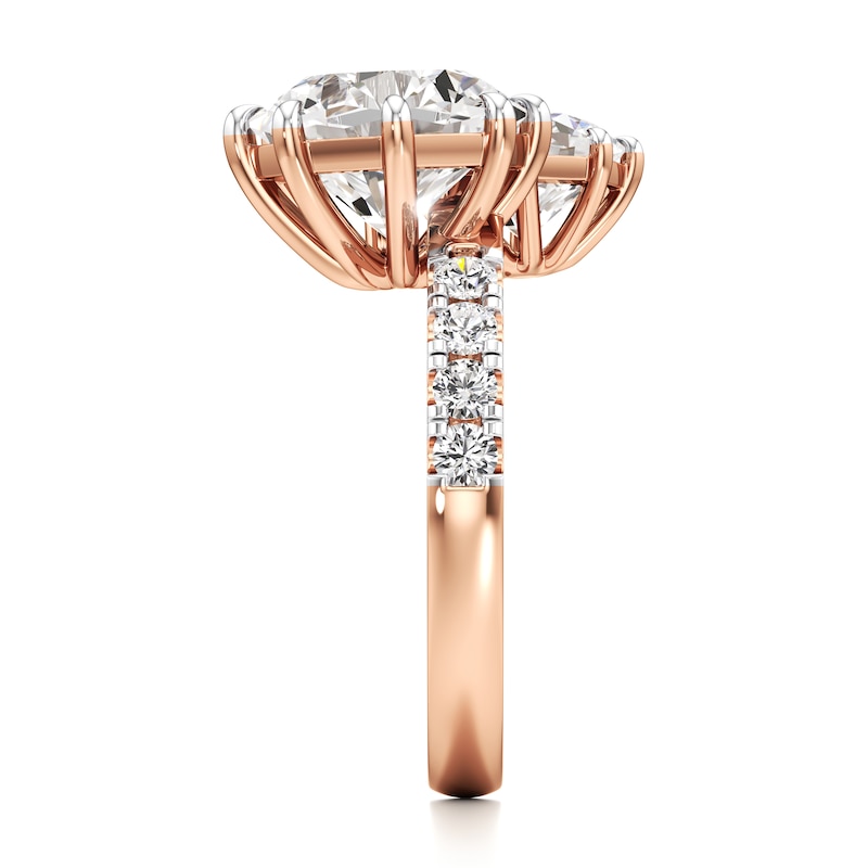 Main Image 3 of J'Lure Octagon Brilliant-Cut Two-Stone Lab-Grown Diamond Engagement Ring 4-1/2 ct tw 18K Rose Gold