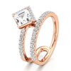 Thumbnail Image 4 of J'Lure Carre Step-Cut Lab-Grown Diamond Spiral Engagement Ring 1-3/8 ct tw 18K Rose Gold