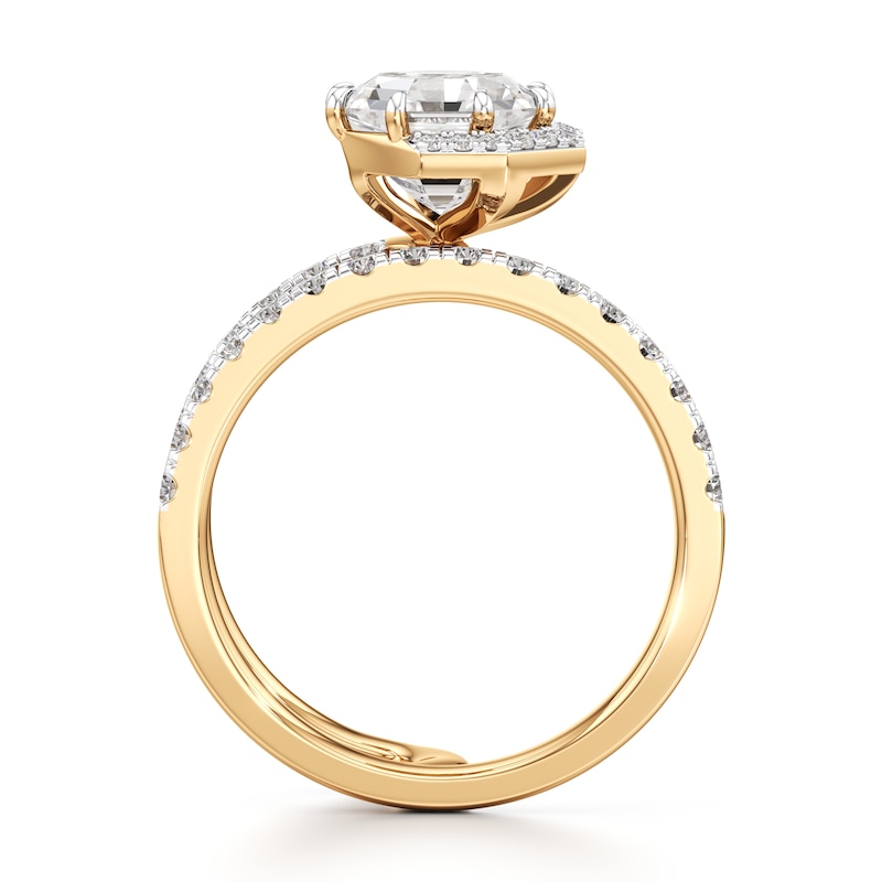Main Image 2 of J'Lure Octagon Step-Cut Lab-Grown Diamond Spiral Engagement Ring 2-1/2 ct tw 18K Yellow Gold