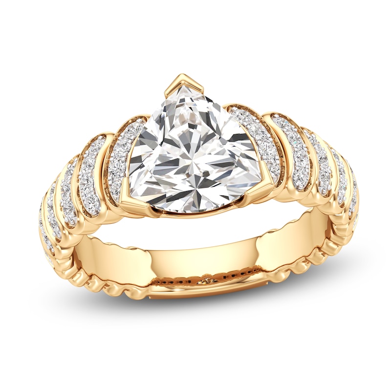 Main Image 1 of J'Lure Trillion Curved Brilliant-Cut Lab-Grown Diamond Engagement Ring 2-1/4 ct tw 18K Yellow Gold