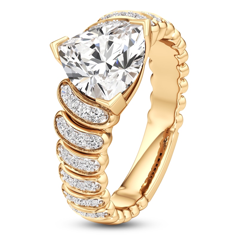 Main Image 2 of J'Lure Trillion Curved Brilliant-Cut Lab-Grown Diamond Engagement Ring 2-1/4 ct tw 18K Yellow Gold