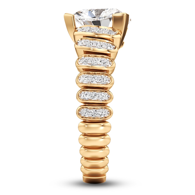 Main Image 3 of J'Lure Trillion Curved Brilliant-Cut Lab-Grown Diamond Engagement Ring 2-1/4 ct tw 18K Yellow Gold