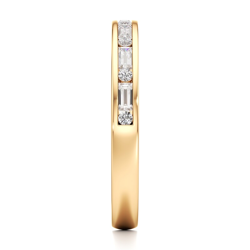 Main Image 3 of J'Lure Baguette & Round-Cut Lab-Created Diamond Wedding Band 3/8 ct tw 18K Yellow Gold